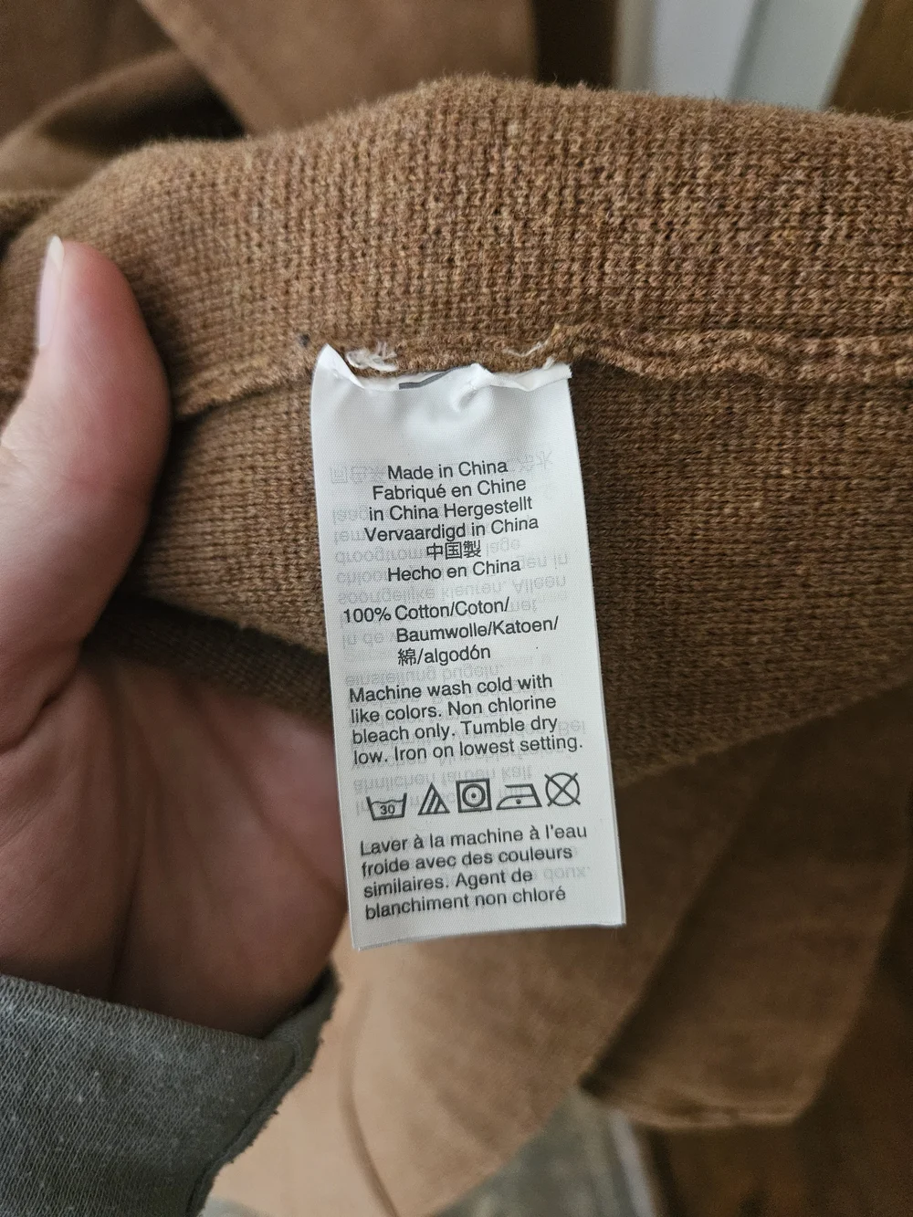 J. Crew 100% Cotton Tan Cardigan Coatigan Minimalist Boho Chic Dark Academia